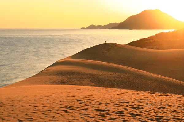 朝焼けの鳥取砂丘