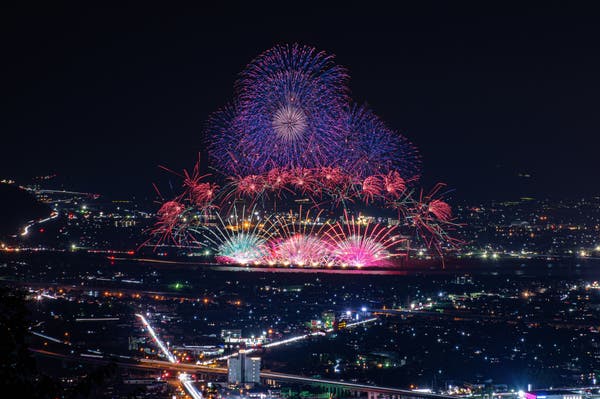 やつしろ全国花火競技大会　花火風景2
