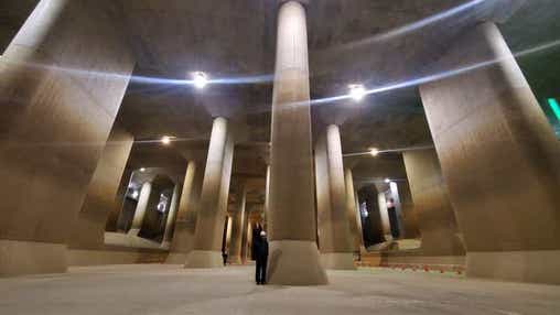 【群馬県内発】 春日部が世界に誇る巨大地下神殿！潜入！首都圏外郭放水路見学～ガイド付地下神殿コース～『草加せんべいの庭』煎餅手焼き体験　日帰り