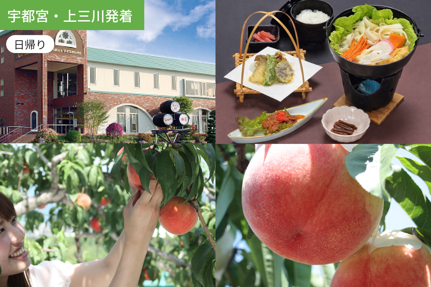 【宇都宮・上三川発着】旬の桃を楽しみ、おしゃれワイナリーを巡る 山梨ご褒美旅【昼食：ほうとう御膳付】1