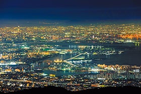 六甲有馬ロープウェー空中散歩と六甲山夜景観賞1