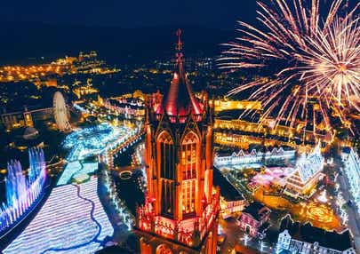 【羽田空港発】 日本一のイルミネーション！憧れの異世界「ハウステンボス」と楽しさいっぱいの春旅九州　3日間