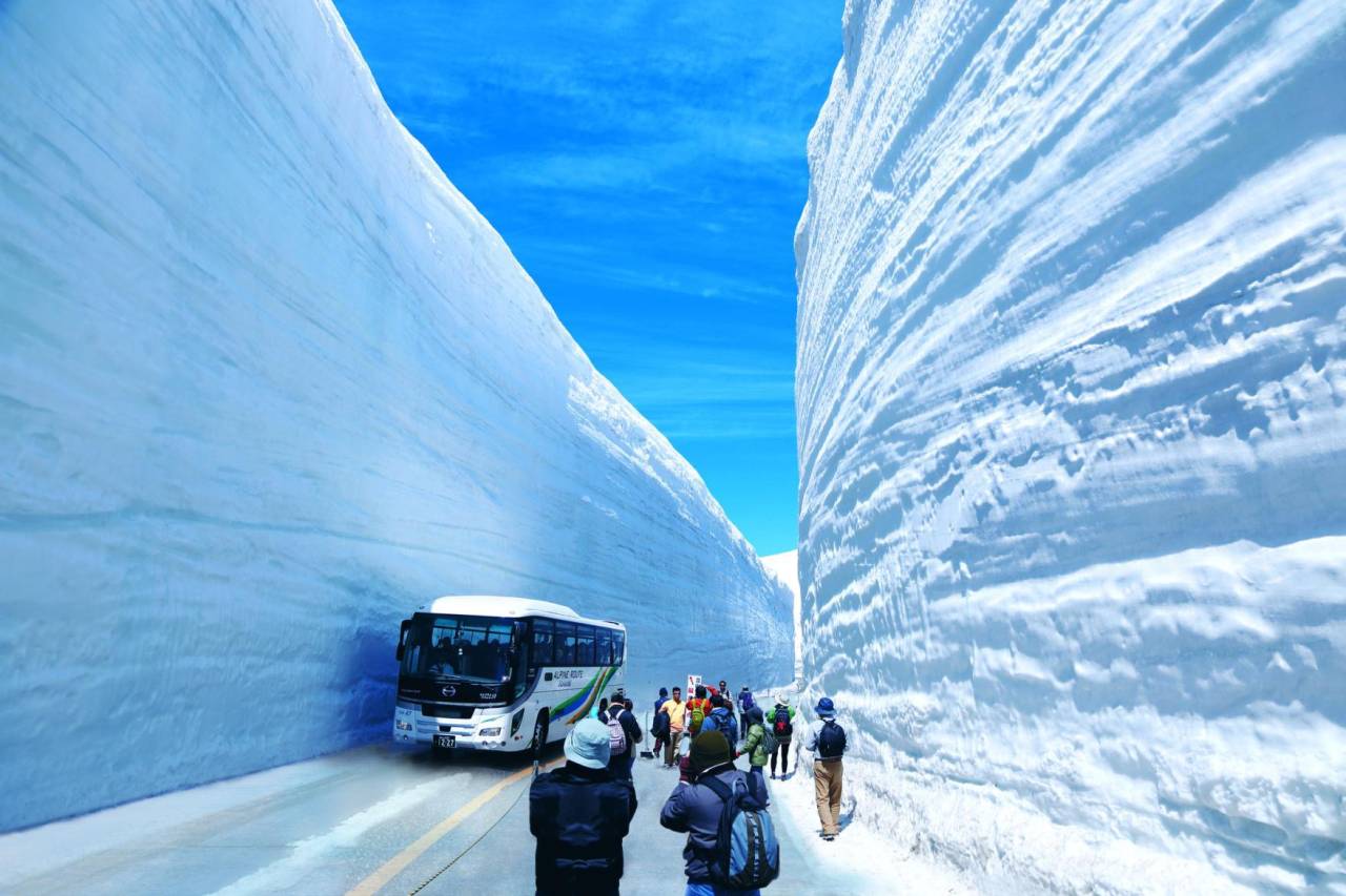 圧巻！雪壁の絶景！大迫力の「雪の大谷」ウォークと白川郷・飛騨高山 2日間【近鉄八尾・八戸ノ里・枚方市・JR高槻発】1