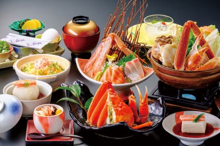 日帰り🦀三朝温泉かにバス🦀　『三朝館』(基本料理)