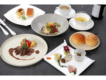 【名古屋発】本格フランス料理フルコース＆天空の花回廊！茶臼山高原芝桜の丘＆青もみじの香嵐渓1