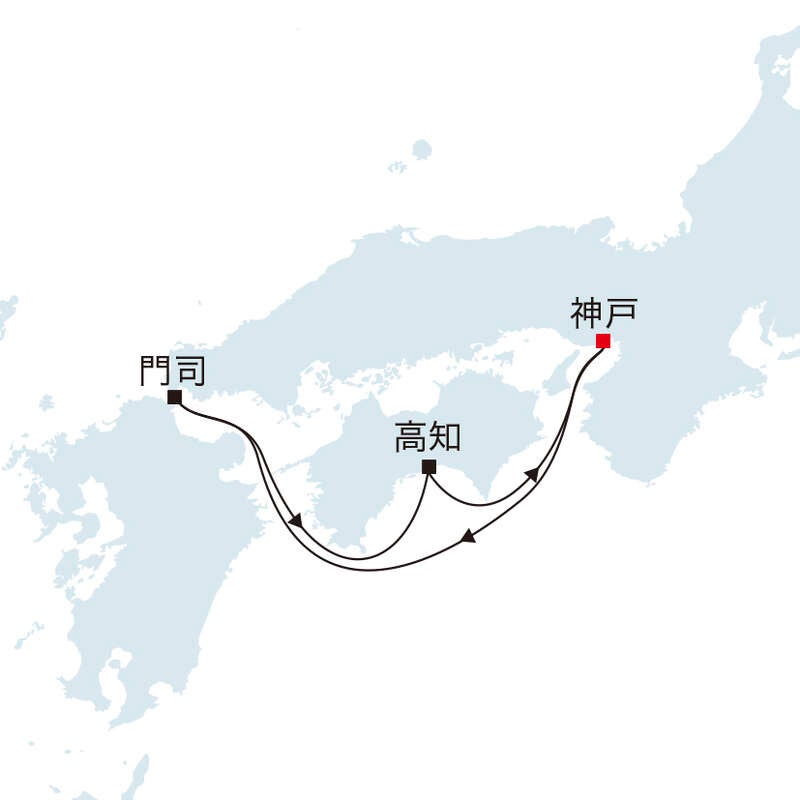 飛鳥Ⅲ ロイヤルペントハウス【神戸発着】関門海峡花火クルーズ（６日間）1