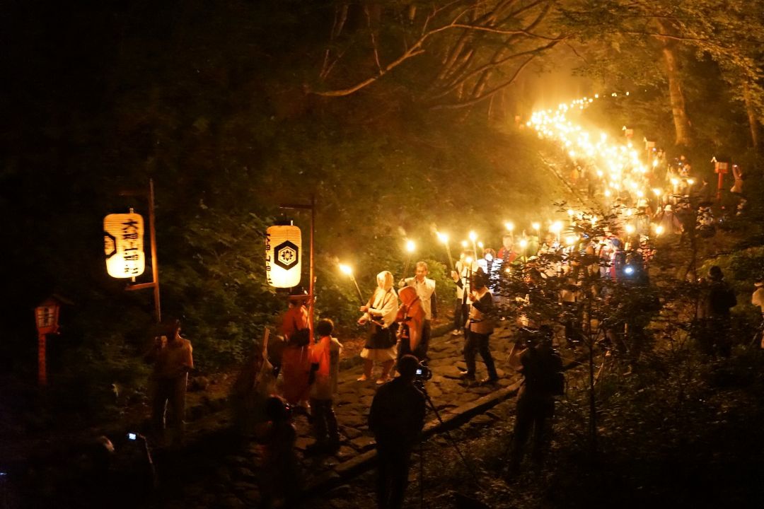 伯耆大山開山祭たいまつ行列と松江散策、伯耆国・因幡国の神社巡りツアー1