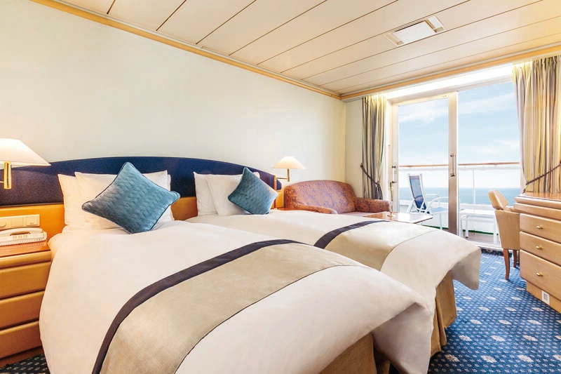 飛鳥Ⅱ E：バルコニー【横浜発着】夏休み　岩国・しまなみ探訪クルーズ（6日間）1