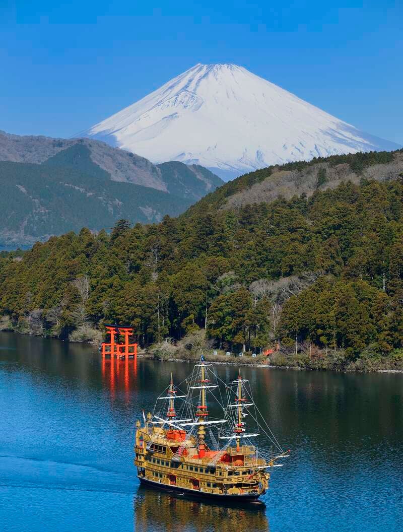 【旭川空港発】 【往路踊り子号利用】湖・空・列車で巡る伊豆箱根ゴールデンルート！　 「箱根海賊船」「箱根ロープウェイ」「箱根登山鉄道」「鎌倉」3日間3