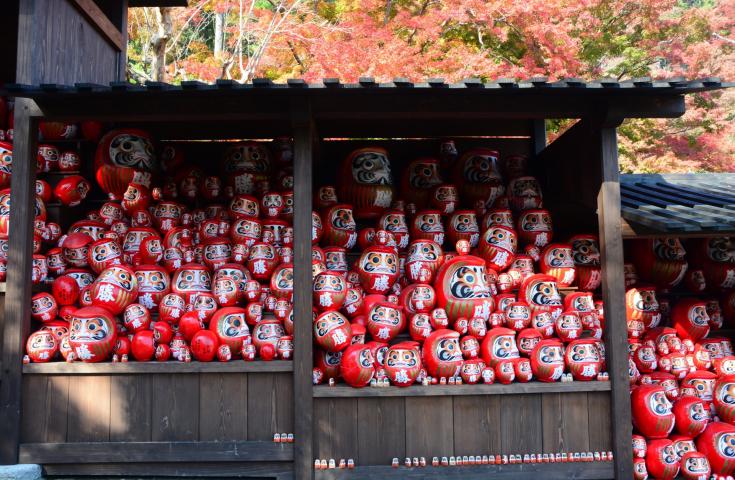 [難波/梅田発]敷地の随所にダルマがいる勝尾寺＆嵐山散策と世界遺産「清水寺」を拝観!(英語ガイド付・京都/難波降車)1