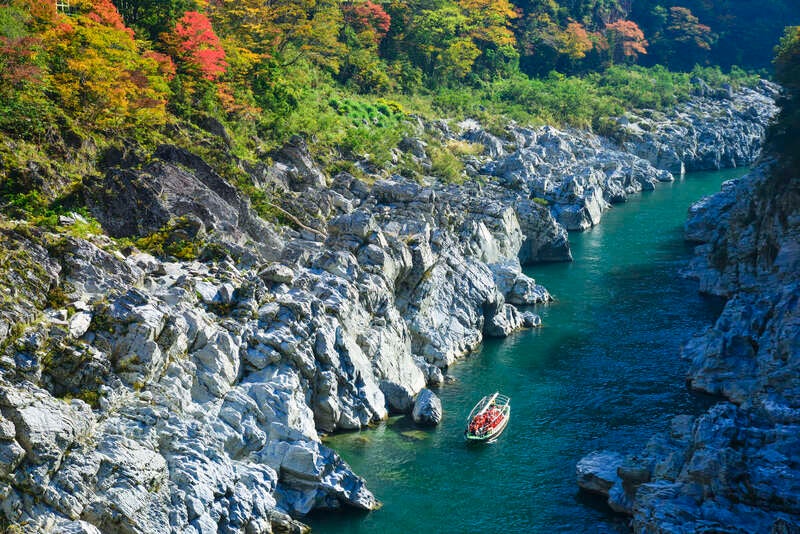 【JR福山駅発】錦秋の大歩危峡遊覧船と祖谷のかずら橋　日帰り1