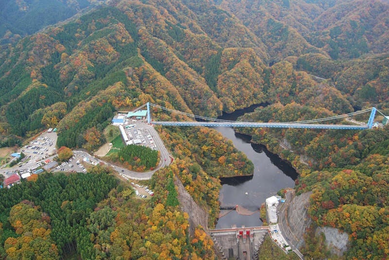 【山形県内発】 紅葉に染まる！日本三名爆「袋田の滝」・絶景「竜神峡大吊橋」と 鮮魚店直営「磯料理 田子」おまかせ海鮮膳のご昼食（日帰り）3
