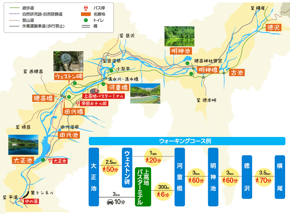 【新宿発】風薫る上高地へ　山岳リゾートさわやか上高地ハイキング♪北アルプスの景勝地で大自然満喫！！ハイキングで人気の駅弁付き★　日帰りバスツアー3