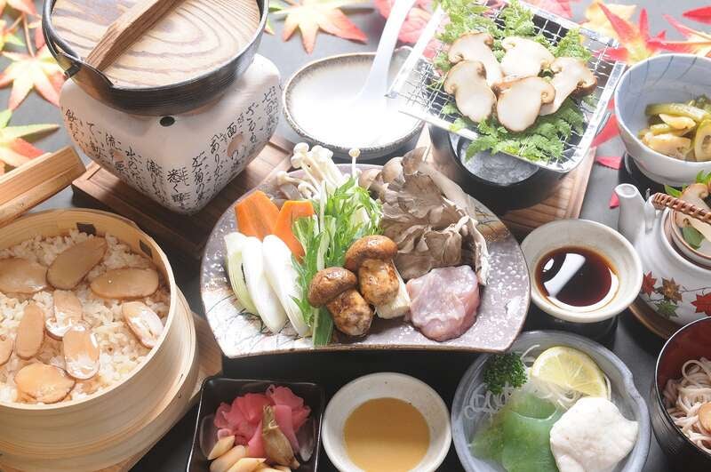 【埼玉県内発】 高級品種を贅沢なＷ狩り♪上州「シャインマスカット」1房＆「藤稔」1房狩り　贅沢松茸尽くし！焼き松茸御膳を食す 日帰り3