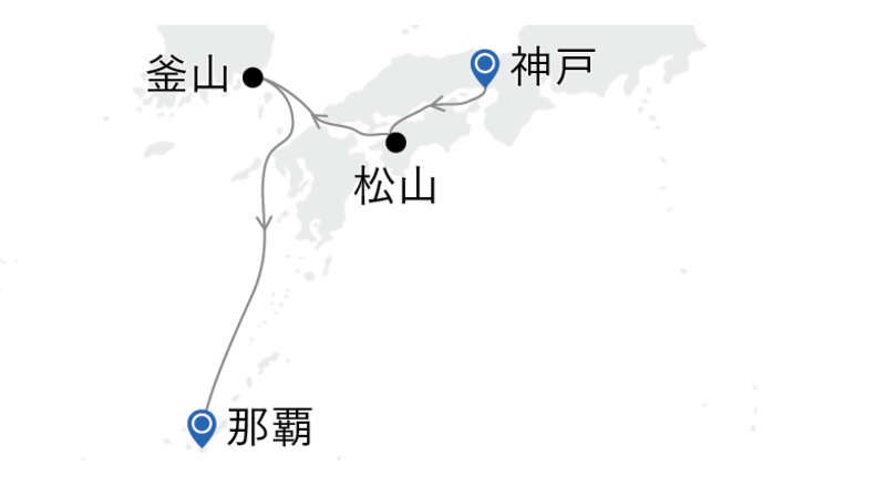 MITSUI OCEAN FUJI ペントハウススパスイート【神戸発那覇着】松山・釜山クルーズ（5日間）2