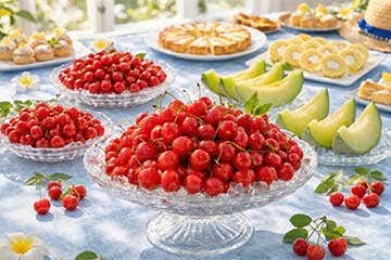 【千葉・津田沼・松戸発】初夏の贅沢さくらんぼ&芳醇メロン食べ放題と5種のスイーツ食べ放題!と大人気の桃狩りも食べ放題!のミステリー!さらに日帰り3食付き旅フルコース!