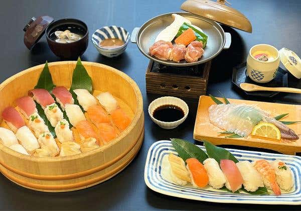青海島るり色の遊覧クルーズと角島大橋と元乃隅神社と寿司食べ放題付の山海味覚ランチ3