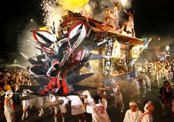 おおむた大蛇山まつりと三池炭鉱宮原坑跡