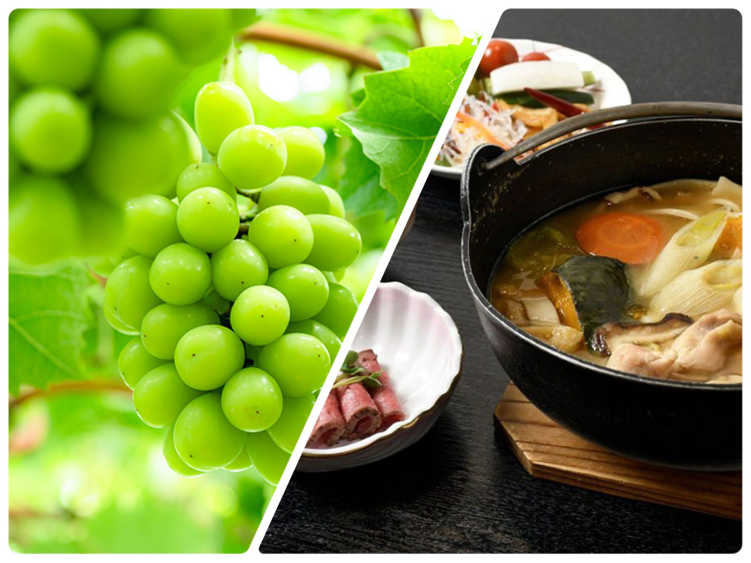 【新宿発】8,000円台～ぶっとび格安✨「シャインマスカット狩り💚＆黒ぶどう🍇のW食べ放題🔥」×大人気「信玄餅詰め放題」×甲州郷土料理「ほうとう」×「ワイン🍷飲み比べ放題」山梨グルメ旅🍴（ミニワインボトル付き♪）日帰りバスツアー🚌1