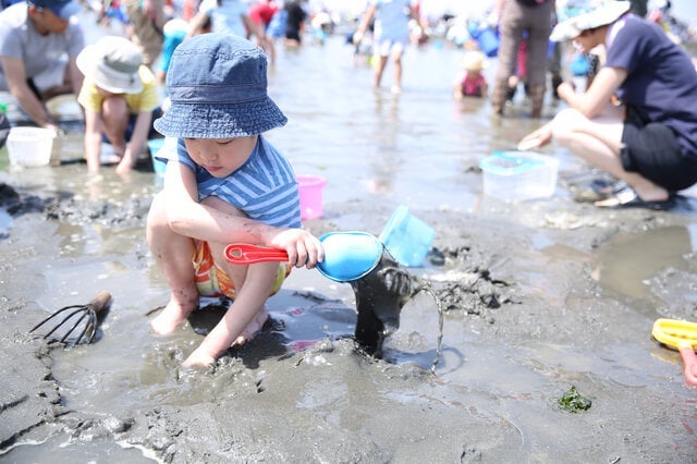 『温泉テーマパーク　龍宮城スパホテル三日月約150分滞在　わくわく木更津潮干狩り』【水戸・千波湖 出発】1