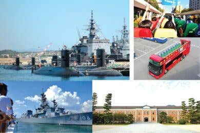 【広島駅新幹線口・呉港発着/日帰り】オープントップバス「めいぷるスカイ」で行く 第一術科学校見学と呉湾艦船めぐりクルーズ