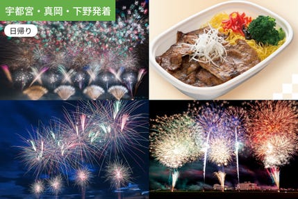 【宇都宮・真岡・下野発着】秋の夜空を彩る感動の競演！小山花火大会　2026【お弁当付き】