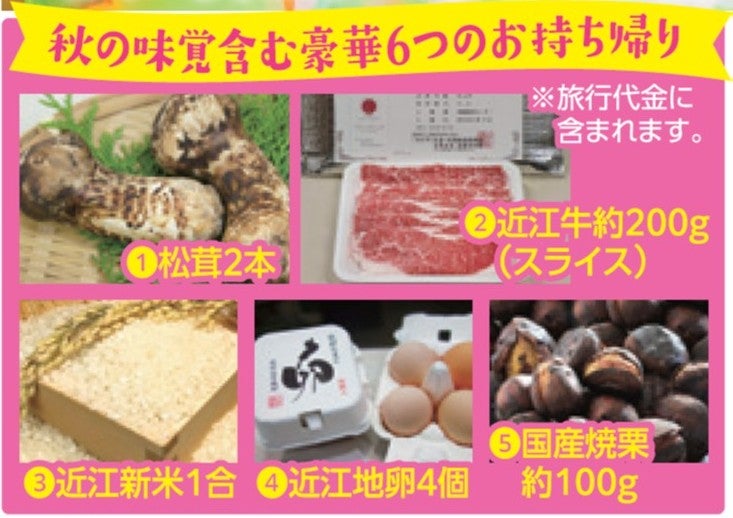 秋の味覚どっさりお持ち帰りと松茸近江牛鉄板焼のご昼食2