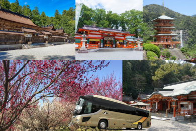 【広島駅新幹線口・アストラムライン古市駅・福山駅発着】プレミアムバスで行く 梅香る南紀と熊野三山３日間～ 秘境の名湯・龍神温泉と 太平洋と白良浜の絶景を望む宿1