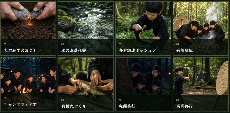 【現地　集合・解散】 【現地集合解散プラン】家族で楽しむ　甲賀流忍者サバイバルキャンプ２日間2